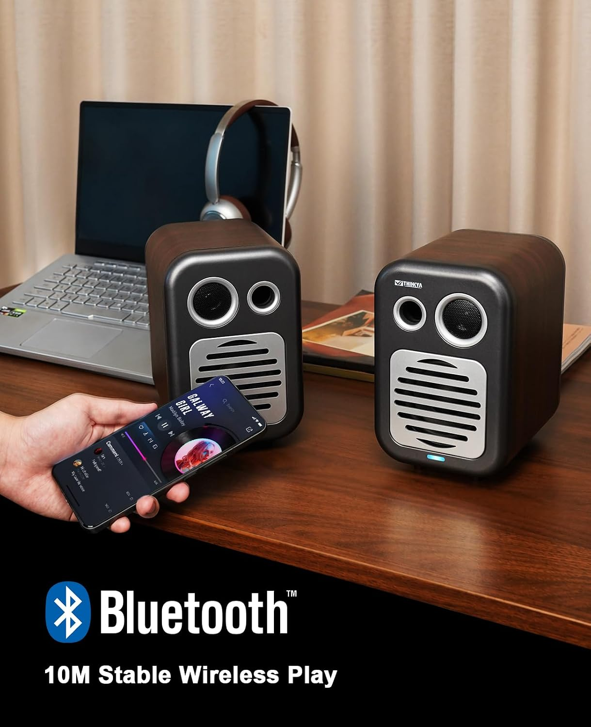 THINKYA BL-885 Powered Bookshelf Speakers