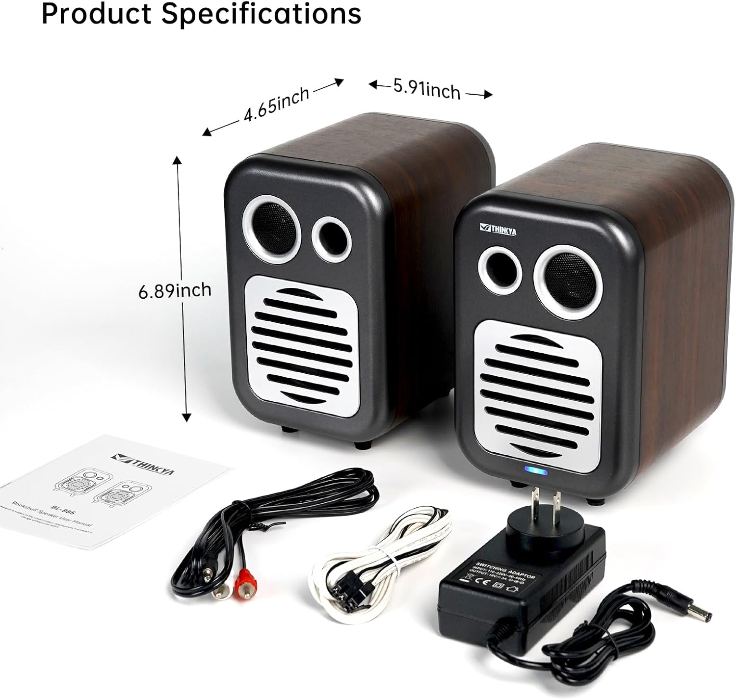 THINKYA BL-885 Powered Bookshelf Speakers